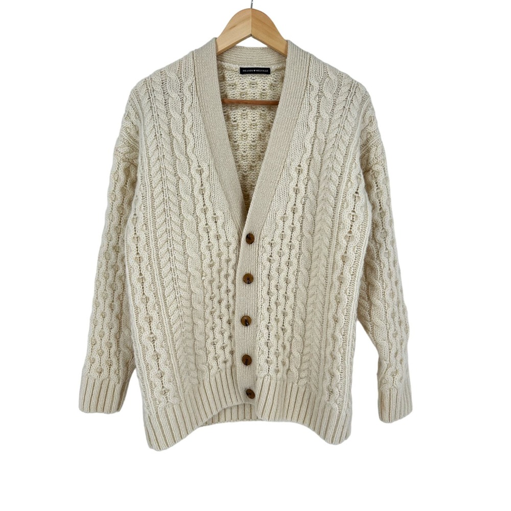 Brandy Melville Cream Aran Wool Knit Chunky Eva Cardigan Wool - XS/S/M